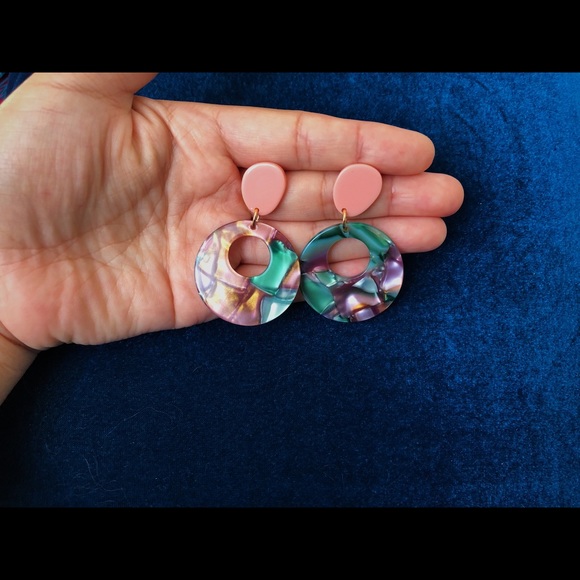 Bohemian Acrylic Drop Earrings - Picture 2 of 2